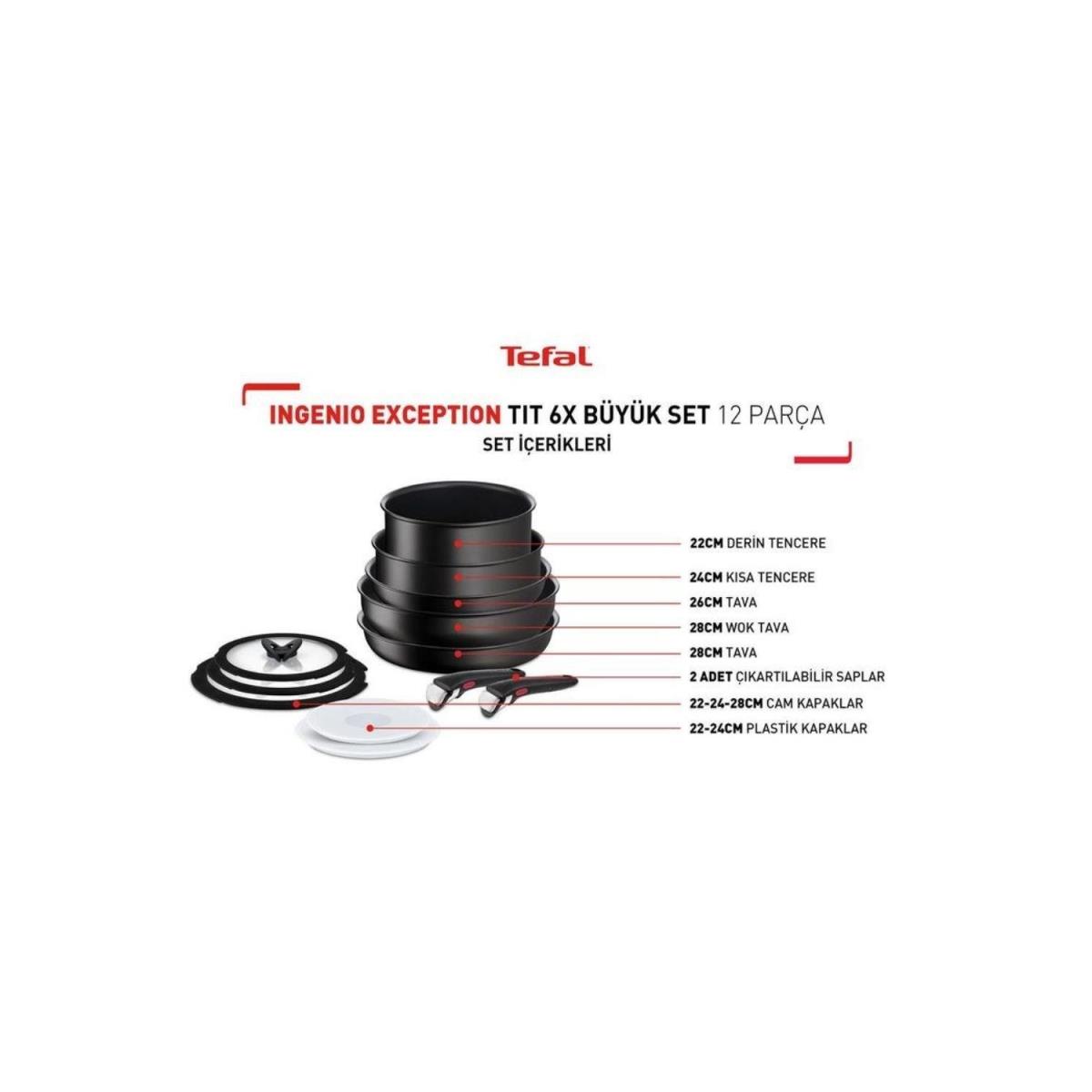 Tefal İngenio 12P Exception Titanium 9606 6X Büyük