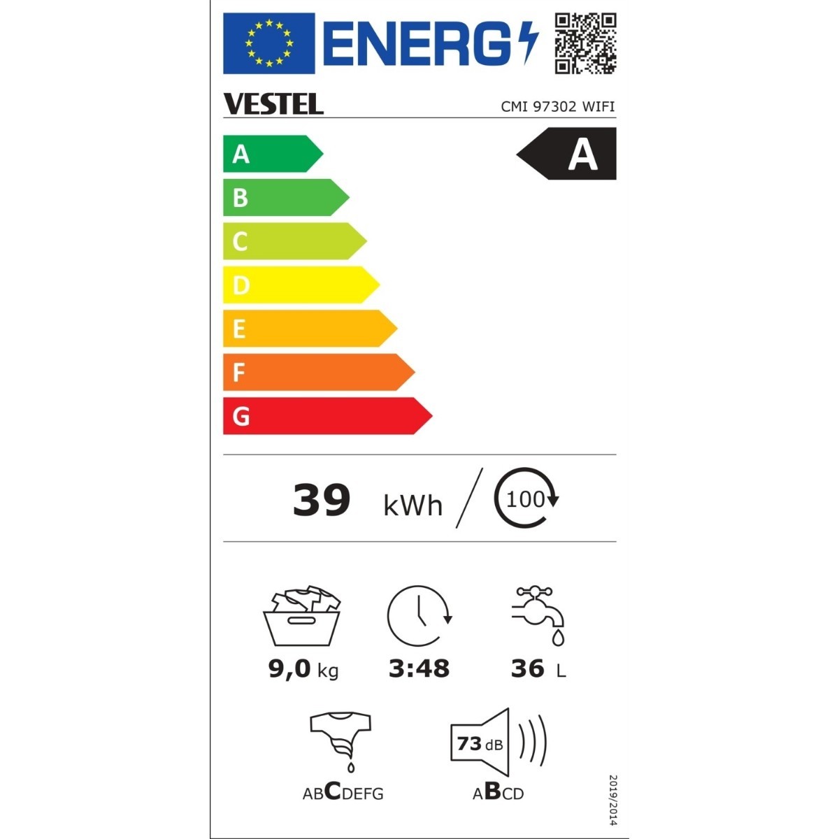 Vestel CMI 97202 WiFi 1000 Devir 9 kg Çamaşır Makinesi